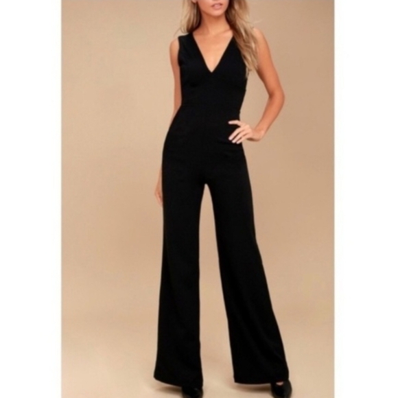 ANTHROPOLOGIE Drew Faux Wrap Black Jumbsuit - Picture 1 of 9